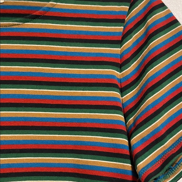 Madewell Luxe Boxy-Crop Tee in Mathis Stripe size Medium - Picture 5 of 7